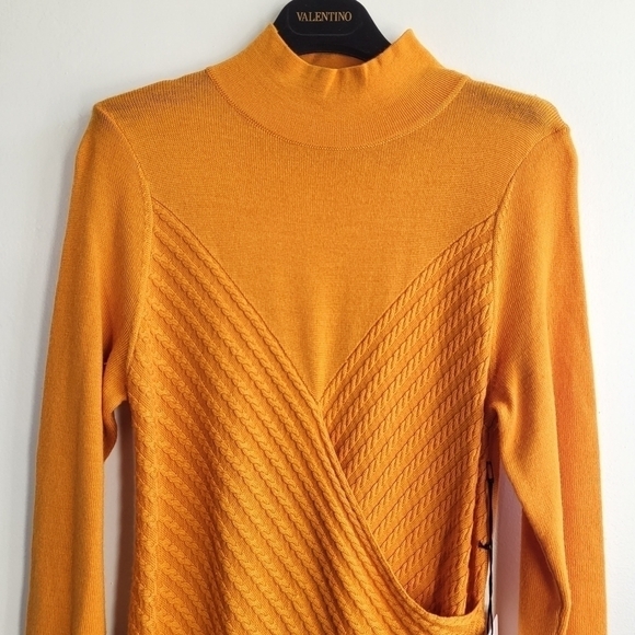 New AMUR Leticia Cable Rib Knit Orange Midi Dress NWT Small - Picture 11 of 17